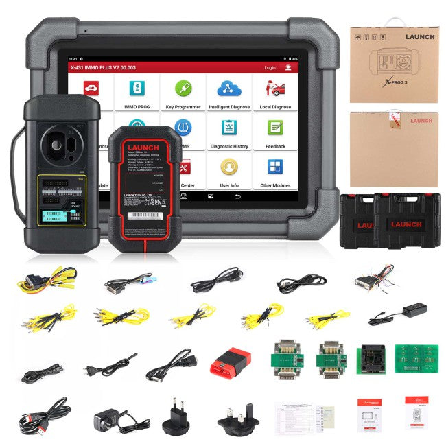 Launch X431 IMMO PLUS Key Programmer with X-PROG3 and X431 Key Programmer, 10pcs Super Chips