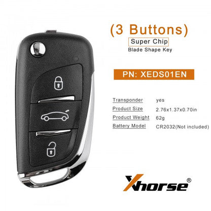 Xhorse XEDS01EN Super Remote Key DS 3 Buttons Built-in [5PCS]