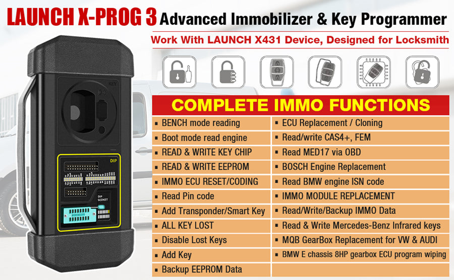 Launch X431 GIII X-PROG 3 Immobilizer & Key Programmer Work with X431 V/X431 V+/Pros/PRO3S+/Pro5/PAD VII