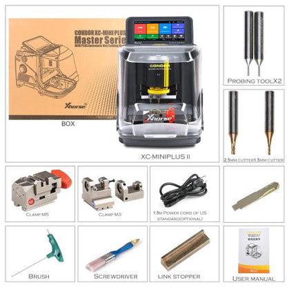 Xhorse Condor XC-Mini Plus II Key Cutting Machine + Key Reader Blade Skimmer Key Identification Device