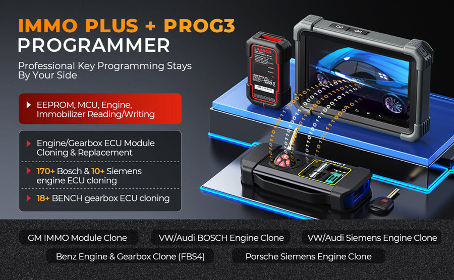Launch X431 IMMO PLUS Key Programmer with X-PROG3 and X431 Key Programmer, 10pcs Super Chips