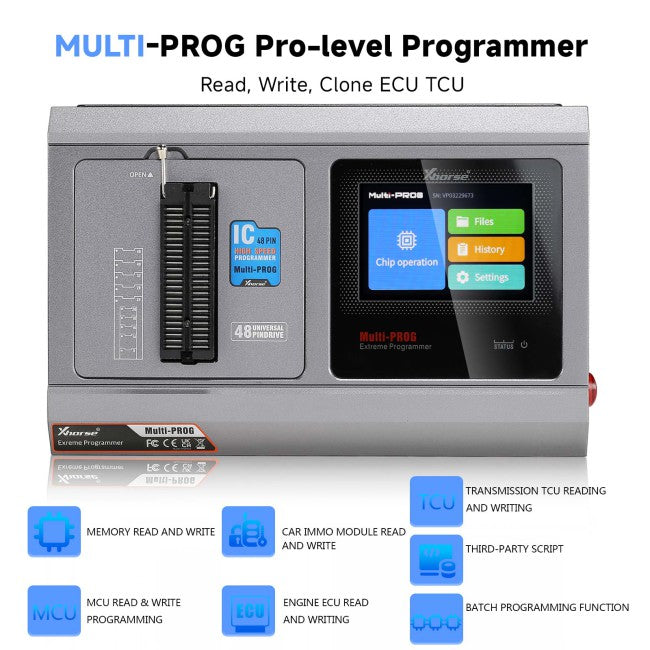 Xhorse Multi-Prog ECU Programmer Multi prog Global Version Support ECU TCU Models Free MQB48 Authorization