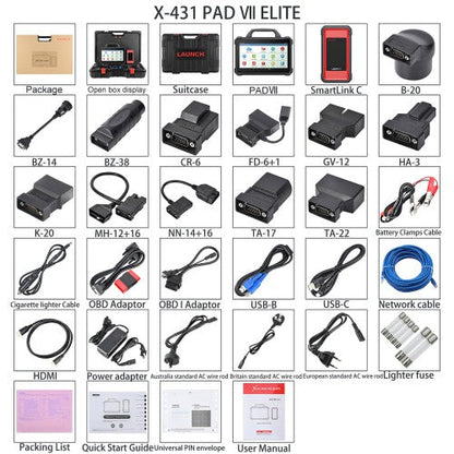 2025 LAUNCH X431 PAD VII Elite & X-Prog 3 GIII with MCU3 Adapter – Advanced Diagnostic, Immobilizer & Key Programming Bundle + FREE CRP123X