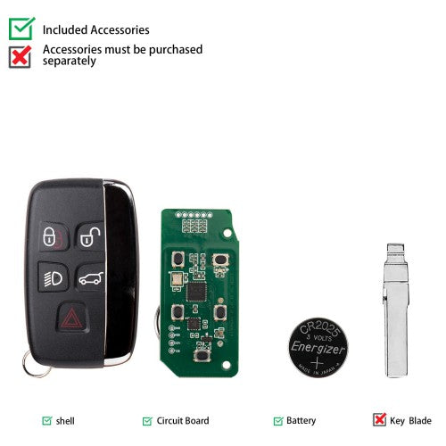Lonsdor Specific Smart Key for 2015-2018 Land Rover Jaguar 5 Buttons 315MHz/433MHz